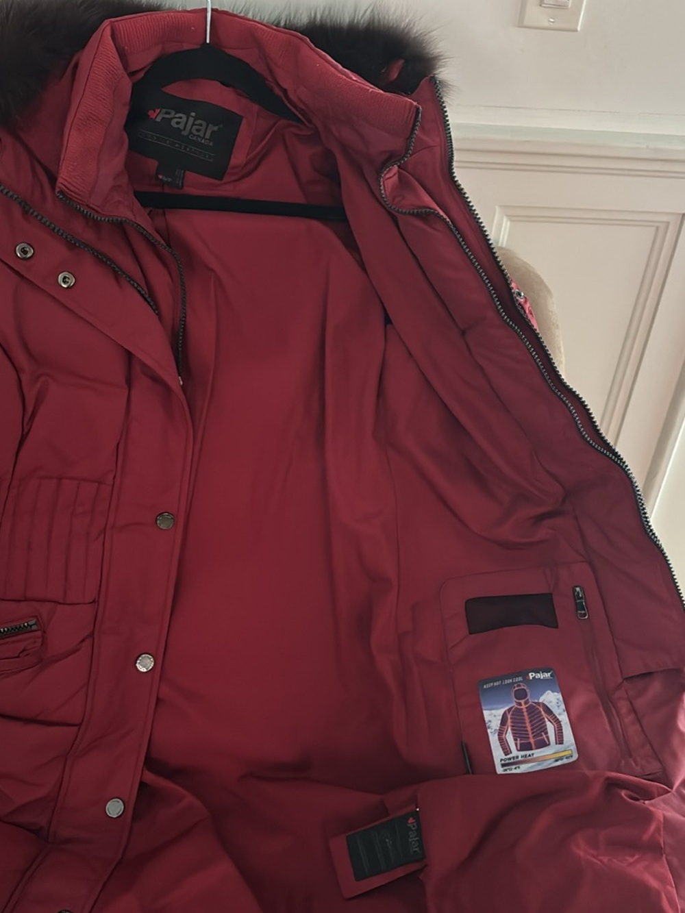 Pajar Burgundy Quilted Jacket with Hood